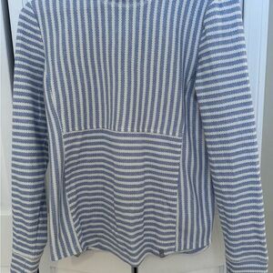 Talbots Striped Mockneck Sweater in Blue and White